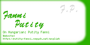 fanni putity business card